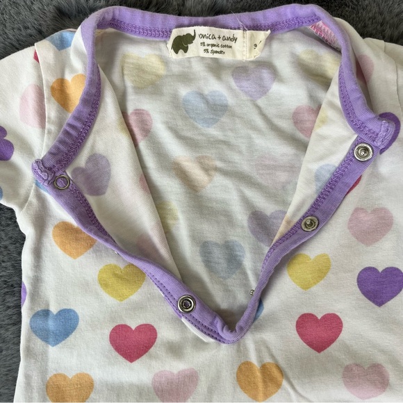 Monica + Andy Soft Touch Hearts Print Sleeping Gown - 3-6M - Picture 4 of 9